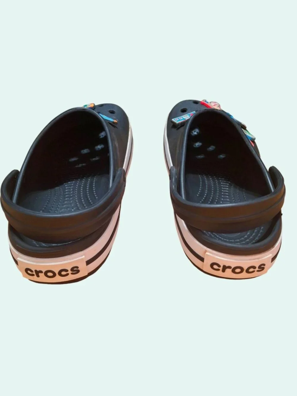Black Crocs Classic Clog Shoes With Fun Jibbitz Charms Men 6 / Women 8 *SH1